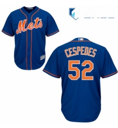 Youth Majestic New York Mets 52 Yoenis Cespedes Replica Royal Blue Alternate Home Cool Base MLB Jersey