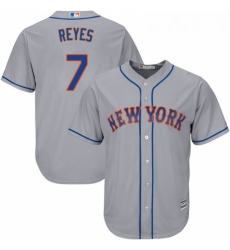 Youth Majestic New York Mets 7 Jose Reyes Authentic Grey Road Cool Base MLB Jersey