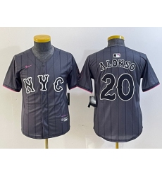 Youth New York Mets 20 Pete Alonso Graphite 2024 City Connect Limited Stitched Baseball Jersey  15
