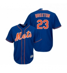 Youth New York Mets 23 Keon Broxton Authentic Royal Blue Alternate Home Cool Base Baseball Jersey 
