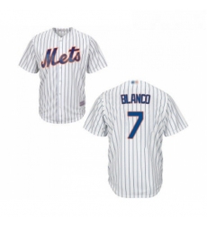 Youth New York Mets 7 Gregor Blanco Authentic White Home Cool Base Baseball Jersey 