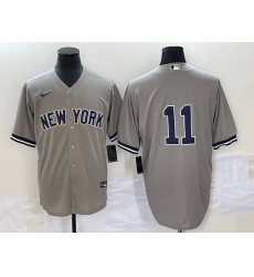 Men New York Yankees 11 Anthony Volpe Gray Cool Base Stitched Baseball Jersey