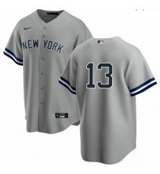 Men New York Yankees 13 Joey Gallo Men Nike Gray Road MLB Jersey No Name