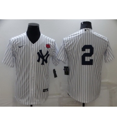 Men New York Yankees 2 Derek Jeter White Cool Base Stitched Baseball jersey