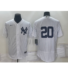 Men New York Yankees 20 Jorge Posada White Flex Base Stitched Baseball Jersey