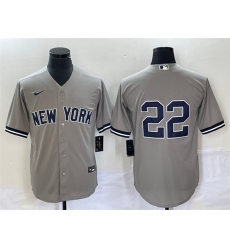 Men New York Yankees 22 Harrison Bader Gray Cool Base Stitched Baseball Jersey