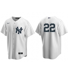 Men New York Yankees 22 Juan Soto White Cool Base Stitched Baseball Jersey No Name