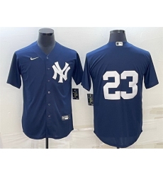Men New York Yankees 23 Don Mattingly Navy Cool Base Stitched Baseball Jersey