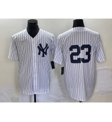 Men New York Yankees 23 Don Mattingly White Cool Base Stitched Baseball Jersey