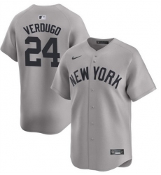 Men New York Yankees 24 Alex Verdugo Gray 2024 Away Limited Cool Base Stitched Baseball Jersey