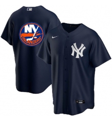 Men New York Yankees  26 Islanders Navy Cool Base Stitched Jersey