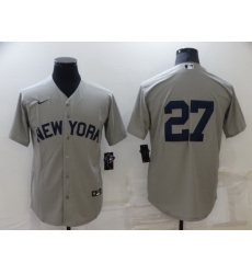 Men New York Yankees 27 Giancarlo Stanton 2021 Grey Field Of Dreams Cool Base Stitched Baseball jersey