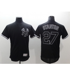 Men New York Yankees 27 Giancarlo Stanton Black Fashion Flex Base Stitched jersey