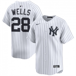 Men New York Yankees 28 Austin Wells White 2025 Home Limited Stitched Baseball Jersey