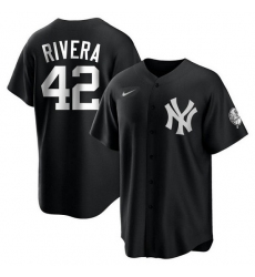 Men New York Yankees 42 Mariano Rivera Black Cool Base Stitched Jersey
