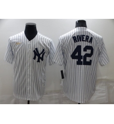 Men New York Yankees 42 Mariano Rivera White Cool Base Stitched Baseball Jerse