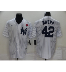 Men New York Yankees 42 Mariano Rivera White Cool Base Stitched Baseball Jersey