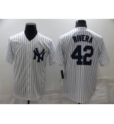 Men New York Yankees 42 Mariano Rivera White Cool Base Stitched Baseball Jerseys