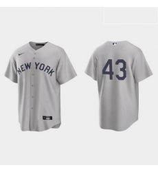 Men New York Yankees 43 Jonathan Loaisiga Men Nike Gray 2021 Field of Dreams Game MLB Jersey