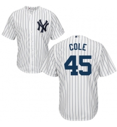 Men New York Yankees 45 Gerrit Cole Home white Cool Base Jersey