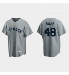 Men New York Yankees 48 Anthony Rizzo Men Nike Gray Cooperstown Collection MLB Jersey