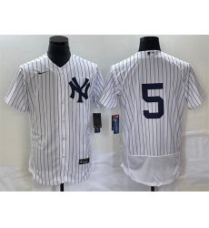 Men New York Yankees 5 Joe DiMaggio White Flex Base Stitched Baseball Jersey