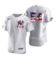 Men New York Yankees 54 Aroldis Chapman Men Nike White Fluttering USA Flag Limited Edition Flex Base MLB Jersey