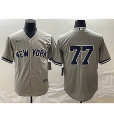 Men New York Yankees 77 Clint Frazier Gray Cool Base Stitched Jersey