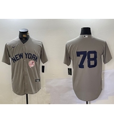 Men New York Yankees 78 Kellin Deglan Grey Cool Base Stitched Baseball Jersey 3