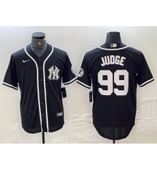 Men New York Yankees 99 Aaron Judge Black Cool Base Stitched Baseball Jersey 2