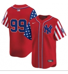 Men New York Yankees #99 Aaron Judge Blue Flag fashion Red Jersey