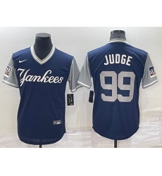 Men New York Yankees 99 Aaron Judge Navy Stitched Baseball Jersey