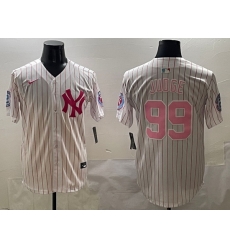 Men New York Yankees 99 Aaron Judge Pink With Patch Limited Stitched Baseball Jersey Men New York Yankees 99 Aaron Judge Pink With Patch Limited Stitched Baseball Jersey