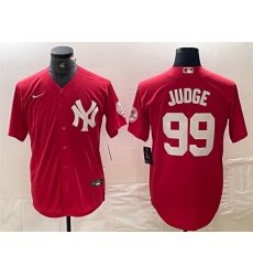 Men New York Yankees 99 Aaron Judge Red Cool Base Stitched Baseball Jersey