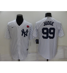 Men New York Yankees 99 Aaron Judge White Cool Base Stitched Baseball Jersey