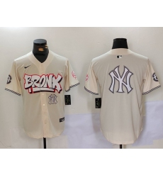 Men New York Yankees Blank Cream The Bronx Graffiti V2 Vapor Limited Stitched Baseball Jersey 2 207