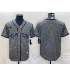 Men New York Yankees Blank Grey Cool Base Stitched Jersey