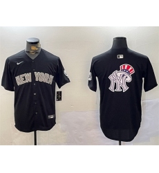 Men New York Yankees Team Big Logo Black With Patch Limited Stitched Baseball Jersey