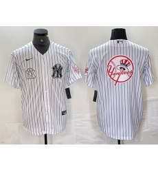 Men New York Yankees White Team Big Logo Cool Base Stitched Baseball Jersey 26
