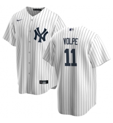 Men Nike New York Yankees 11 Anthony Volpe White Home Stitched Baseball Jersey
