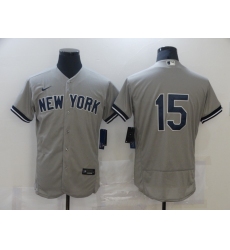 Men Nike New York Yankees Thurman Munson 15 Grey Flex Base MLB Jersey
