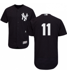 Mens Majestic New York Yankees 11 Brett Gardner Navy Blue Alternate Flex Base Authentic Collection MLB Jersey