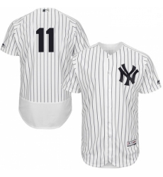 Mens Majestic New York Yankees 11 Brett Gardner White Home Flex Base Authentic Collection MLB Jersey