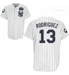 Mens Majestic New York Yankees 13 Alex Rodriguez Authentic White GMS The Boss MLB Jersey