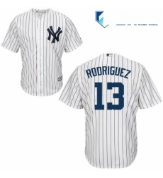 Mens Majestic New York Yankees 13 Alex Rodriguez Replica White Home MLB Jersey