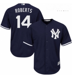 Mens Majestic New York Yankees 14 Brian Roberts Replica Navy Blue Alternate MLB Jersey