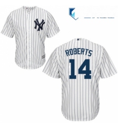 Mens Majestic New York Yankees 14 Brian Roberts Replica White Home MLB Jersey