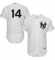 Mens Majestic New York Yankees 14 Brian Roberts White Home Flex Base Authentic Collection MLB Jersey