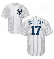 Mens Majestic New York Yankees 17 Matt Holliday Replica White Home MLB Jersey