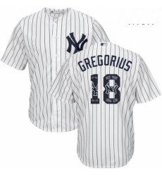 Mens Majestic New York Yankees 18 Didi Gregorius Authentic White Team Logo Fashion MLB Jersey